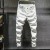 2022 New Jeans 7 Color Men's Stretch Skinny Fi Casual Slim Denim Trousers Men Khaki Green Grey Plus Size 38-28 V1nw#