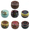 Storage Bottles Tinplate Candle Box Tea Containers Tins Making Kit Holder Case Ethnic Round DIY Mini Portable Boxes