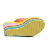 2024 New high-heeled shoes platform shoes fashion shoes color waterproof platform shoes rainbow slippers F4sG