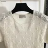 ニットTシャツデザイナー女性ブランド衣類レディースサマートップファッション3DウェーブポイントホロウアウトロゴショートスリーブレディースシャツアジアサイズS-L 28