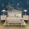 Wallpapers Milofi Custom Large Wallpaper Mural 3D Flower Butterfly Hand Painted Golden Background