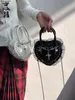 Y2K GOTHIC LOLITA GIRL METAL PUNK STREET CROSSBODY Väskor Harajuku Women Heart Cross Single Shoulder Underarm Bags Tote Handväskor 240322