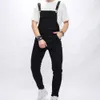 Jesienna stylowa mężczyźni Prosty solidny kolor Slim BIB kombinezon Jumpsuits Dżinsy streetwear męskie paski dżinsy C96x#