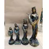 Miniaturen 35CM Geblinddoekt Fortuna Standbeeld Oude Grieks-Romeinse Godin van Fortuin Vintage Blauw Geluk Sculptuur Geluk Decoraties voor thuis