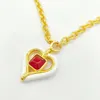 2023 Luxury Quality Charm Heart Shape Pendant Necklace With Red Diamond in 18K Gold Plated Have Stamp Box PS7520A2725