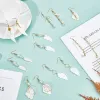 Charm 1box Diy 8 Pairs Natural Shell Pearl Earrings Making Kit Wing Leaf Feather Shell Charms Pendants Glass Pearl Beads Earring Hooks