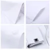 2023 Men French Cuff Dr Shirt Cufflinks New White Lg Sleeve Casual Butts Male Brand Shirts Regular Fit Clothes I3bu#