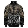 Hawaiian Streetwear Baseball Kurtka Tahiti Polynesia 3D Digital Printing Stand-Up Kllar Streetwear Bomber College Kurtka V4T8#