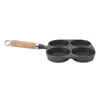 Set di pentole Padella per uova Utensili da cucina da 4 tazze Ghisa innocua Riscaldamento uniforme per colazione Hamburger Pancake