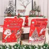 Chair Covers Christmas Back Dining Table Slipcovers Plush Stuffed Santa Claus Snowman Reindeer Set