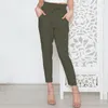 Borntogirl Casual Slim Chiff Thin Pants For Women Summer Y2K Streetwear High midja svart kaki Red Green Pencil Pants Byxor T2yn#