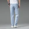 2024 Nouveaux jeans droits et amples pour hommes Pantalons en denim Fi confortables et respirants Vêtements de marque pour hommes Blanc clair Bleu q2kC #