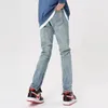 2023 Vibe Style Ripped Hole Mer Bleu Hommes Slim Jeans Pantalon Y2K Vêtements Droit Hip Hop Vintage Denim Pantalon Pantal Homme K0YC #