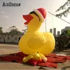 wholesale Cute Yellow Inflatable Duck Replica 3/4/6/8m with a red hatAir Blown Animal Mascot Model For Park And Pool Decoration