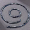 Kettingen 8MM Cubaanse Link Kinketting Armband Set Voor Mannen Gouden Blauw Roestvrij Staal Heren Kettingen Armbanden Man Ac268K