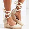 Sandalen Wiggen Schoenen Voor Vrouwen Slip Op Gesloten Teen Espadrille Platform 2022 Zomer Sandalias De Jer Zapato H240328