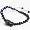 Enkelbanden Natuursteen Bixie Dames Sieraden Enkellaarsjes 6-8mm Ronde Verstelbare Kralen Heren Armband Enkellaarsjes Obsidiaan SafetyL2403