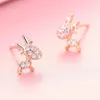 Ohrstecker Fashion Net Red Fresh Lovely Deer Shiny Crystal Lady 2024 Anti Allergy Cocktail Party Schmuck