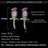 Boucles d'oreilles pendantes Pera Famouns marque grand oiseau forme Rose rouge violet et blanc zircon cubique réglage longue boucle d'oreille pour les femmes bal fête E204