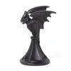 Sculpturen Retro Gotische Zwarte Vleermuis Kaarshouder Halloween Standbeeld Zwarte Kraai Uil Kaarshouder Home Decor Hars Sculptuur Ambachtelijke Ornament