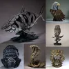 Sculpturen Moderne dierenharssculptuur Haai Tijger Leeuw Aap Muuropknoping Versierd 3D Wildlife Beeldje Ambachten Familiekamerdecoratie