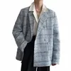 IEFB Double boutonnage manteau pour hommes lâche épaissi Tweed costume 2023 printemps automne décontracté coréen Fi mâle Blazer 9A6778 93v0 #