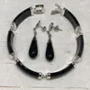 Collana orecchini set da donna gioielli con ciondolo in giada fortunata