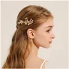 Fermagli per capelli Barrettes Pettine per fiori Forcina per sposa Lega a forma di foglia Copricapo floreale Accessori per gioielli da sposa Consegna a goccia Gioielli per capelli Otxue