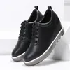 Scarpe casual Nascondi tacco Sneakers moda donna in vera pelle Stringate Altezza crescente Bianca