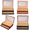 Jewelry Pouches Bags 24 Slots Wooden Fountain Pen Display Case Luxury Topped PU Leather Case Organizer270N