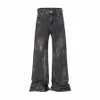 faded Mud Dyed Hand-painted Vintage Baggy Jeans for Men High Street Wed Straight Pantal Homme Denim Trousers Oversized 03pd#