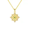 Kedjor STL Zhenchengda 925 Pure Silver Plated 18K Gold Necklace Women's Full Diamond Octagonal Star Collar Chain