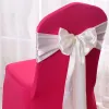 SASHES 10st Satin Chair Bow Sashes Wedding Stol Knots Ribbon Fjäril