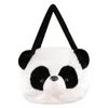 Shoulder Bags Women Crossbody Black White Cute Cartoon Panda Messenger Bag Soft And Comfortable Fluffy Toy Shopping Gift For Girl