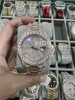 Orologio da uomo di design di lusso con diamanti ghiacciati Moissanite con movimento automatico in colore argento