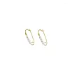 Boucles d'oreilles simples couleur or métal trombone d'eau douce épingle de sûreté goujons perle femmes bijoux minimal délicat boucle d'oreille cadeaux goutte De Othqz