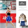 جذوع الملاكمة Muay Thai Shorts Men Women Kids Mma فنون القتال Sanda BJJ Fight Jujitsu Combat Pants Soft Muaythai Sports CL261L Drop D otrpl