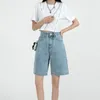 Short en denim rétro pour femmes été 2023 taille haute pantalon à cinq points lâche droite a-ligne demi-pantalon style coréen vêtements U6WL #