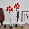 Sculptures Banksy Girl with Balloon Statue Sculptures and Figurines Table Decoration & Accessories Room Decor Home Decor Garden Decoration