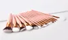 15pcsset Kit de pinceaux de maquillage poignée en or rose cheveux synthétiques doux professionnel pour fond de teint fard à paupières outils de mélange de sourcils DH6941207