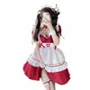 Femmes Halen Maid Outfit Cosplay Costume Noël Fille Mignon Ludique Lolita Sexy Dr Apr Hairband Accories Set e0EE #