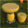 Meubles de camp Table de fruits de dessin animé en plein air et ornements de chaise Frp Scpture Champignon Villa Jardin Cam Chaises Tabouret décoratif Drop Deli Ot65V