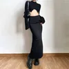 Röcke 2024 Frühling Sommer Schwarz Lange Frauen Koreanische Mode Kleidung Reine Zurück-slit Entwickelt Hohe Taille Elegante Büro Dame