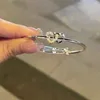 Link Bracelets Fashion Double Heart-shaped Interlocking Niche Sweet Adjustable Bracelet For Women Alloy Hand Jewelry Accessory Girls Gift