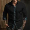 Men's Casual Shirts Fashion Lapel Button Up Shirt Bohemian Style Daily Street Wear Clothing 2024 Spring Festival