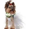 Abbigliamento per cani Collare per fiori da sposa Anello Morbido e confortevole regolabile Simulazione per animali Ghirlanda Ghirlanda artificiale Puntelli