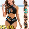 Maillots de bain pour femmes 2022 Nouveau Ummer Femmes Mode Léopard Imprimer Deux pièces Taille haute Maillot de bain Maillot de bain Femme Sexy Bikini Costume Lâche Beach Wear T240328