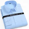 Nytt i skjorta plus storlek LG-ärmskjortor för män solid smal passform formell skjorta 40%Cott Office Tops Big Size Busin Clothes G2PD#