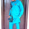Afrykańskie męskie odzież Luksusowe spodnie do Dr Full Elegant Suits Ubrania dla mężczyzn Nowy kostium marki 2pc Abaya Diki K8NV#