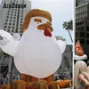 groothandel Hoge kwaliteit opblaasbare kip Turkije kip buiten decoratieve cartoon ballon met blond gouden haar voor reclame